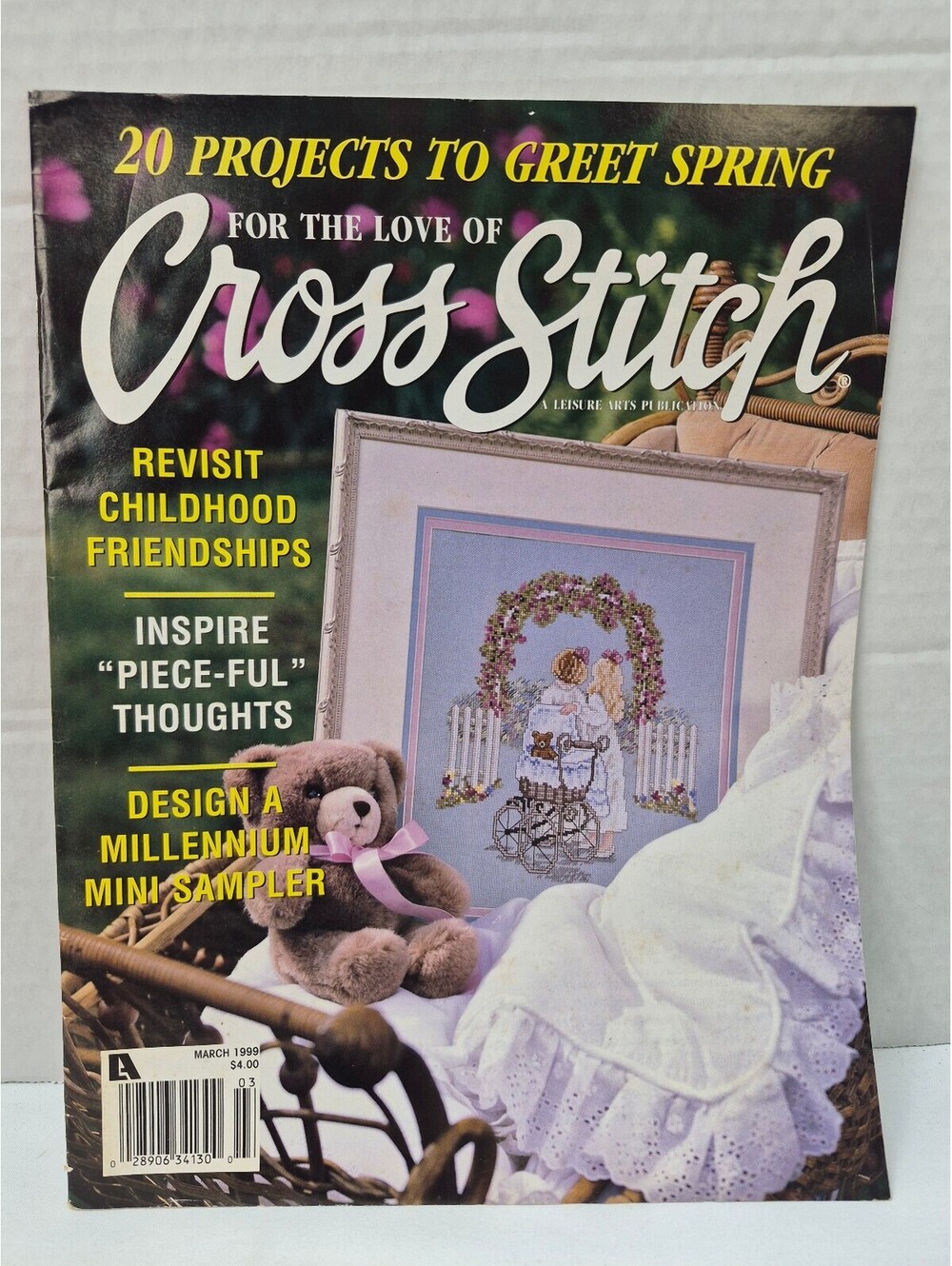 For the Love of Cross Stitch Magazine March 1996 Issue w 20 Spring Projects J289